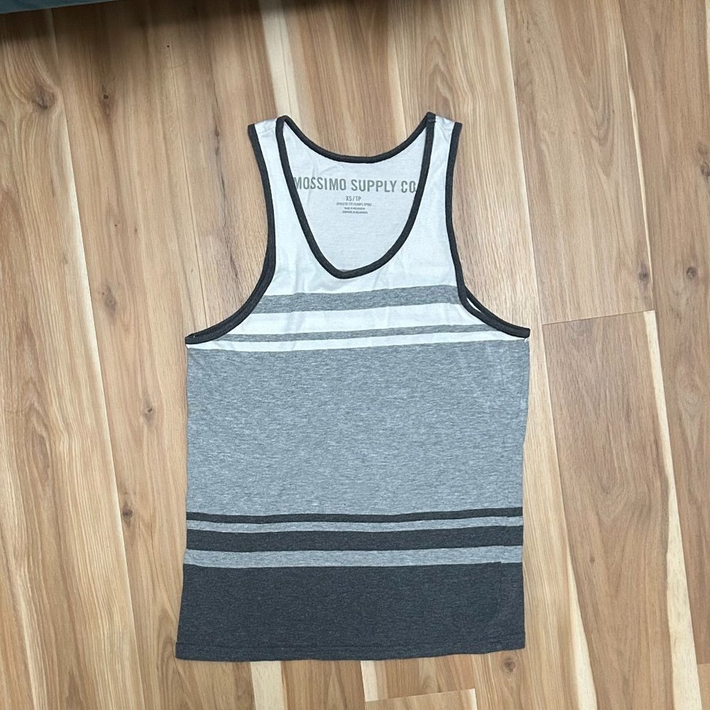 Mossimo Supply Co. Gray Striped Tank Top